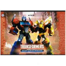 Зошит для малювання, 24 арк., скоба, софт тач + УФ лак, Transformers TF22-242 Kite