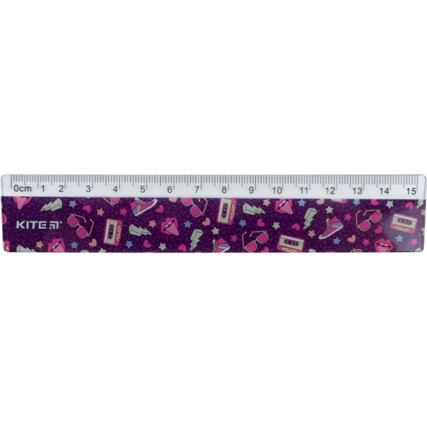 Лінійка пластикова, 15см. Chilling Cat K22-090-02 Kite