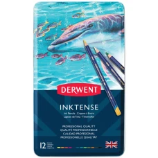 Набір чорнильних олівців Inktense, 12 кол., в метал. коробці, Derwent