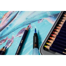 Набір чорнильних олівців Inktense, 24 кол., в метал. коробці, Derwent