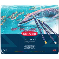 Набір чорнильних олівців Inktense, 24 кол., в метал. коробці, Derwent