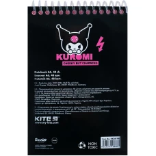 Блокнот пласт обкл., спіраль, А6, 48арк., нелінований Kuromi HK24-196 Kite