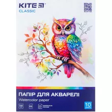 Папір для акварелі А3, 10 аркушів, 200г/м2, Kite Classic K-268