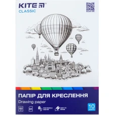 Папір для креслення А4, 10 аркушів, 200г/м2, Kite Classic K-269
