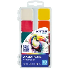 Фарби акварельні, б/п, 10 кол. Kite Classic K-060