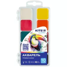 Фарби акварельні, б/п, 10 кол. Kite Classic K-060