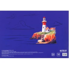 Зошит для малювання, 24 арк., скоба, cофт тач + УФ лак, Kite Classic K-242