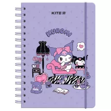 Блокнот на спіралі А5, 80 арк., кліт., Kuromi HK24-190 Kite