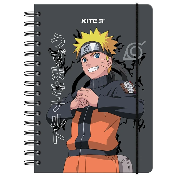 Блокнот на спіралі А5, 80 арк., кліт., Naruto NR24-190 Kite
