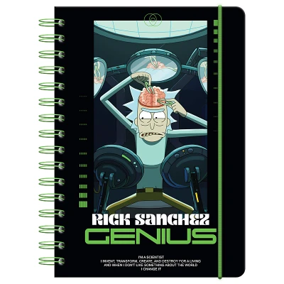 Блокнот на спіралі А5, 80 арк., кліт., Rick and Morty RM24-190 Kite
