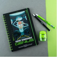 Блокнот на спіралі А5, 80 арк., кліт., Rick and Morty RM24-190 Kite