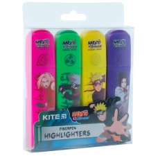 Маркер Highlighter, набір з 4-х кол., Naruto NR24-444 Kite