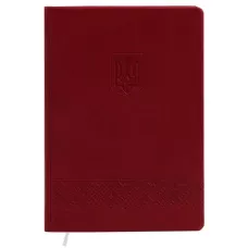 Щоденник недат. А5 (145х202), 128 арк., кліт., обкл. шт.шк., бордовий, з тисненням, 231 06Б Герб
