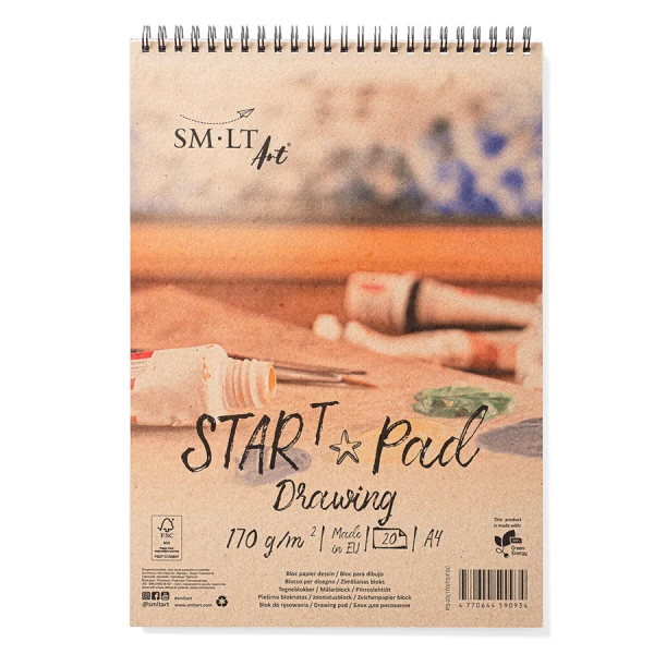 Альбом для рисунку на спіралі STAR T А4, 170г/м2, 20л, Smiltainis