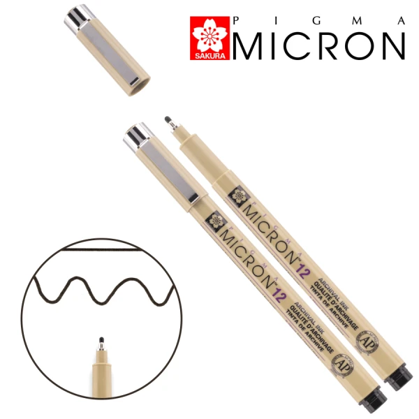 Лінер PIGMA MICRON (12), 0,7мм, Чорний, Sakura