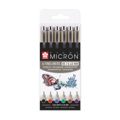 Набір лінерів PIGMA MICRON 05 BASIC 6кол, Sakura