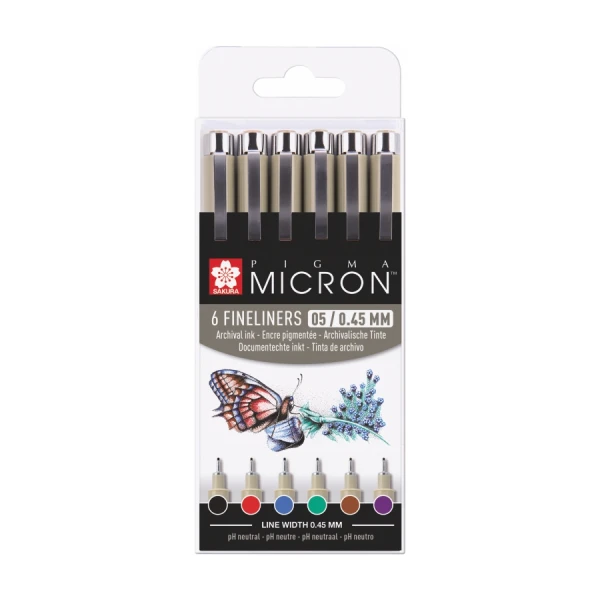 Набір лінерів PIGMA MICRON 05 BASIC 6кол, Sakura