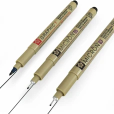 Набір лайнерів PIGMA MICRON 2шт (0.3/0.5) +1 лінер-маркер Pigma Graphic В ПОДАРУНОК Чорний Sakura