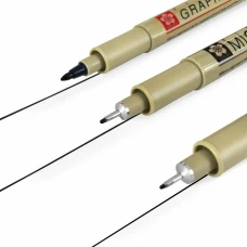 Набір лайнерів PIGMA MICRON 2шт (0.3/0.5) +1 лінер-маркер Pigma Graphic В ПОДАРУНОК Чорний Sakura