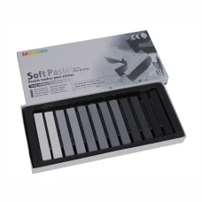 Пастель суха, проф., м'яка, СІРИЙ 12кол., квадр., MP-12G, MUNGYO