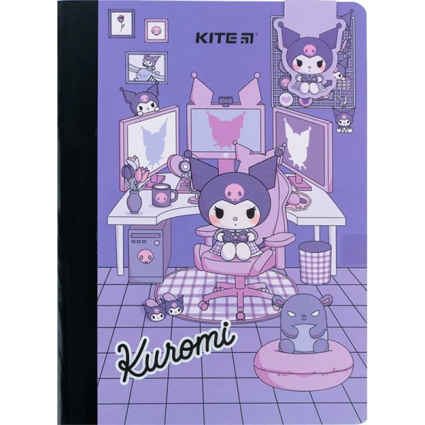 Блокнот з магнітною закладкою, А5, 60 арк., кліт., Kuromi HK24-192 Kite