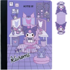 Блокнот з магнітною закладкою, А5, 60 арк., кліт., Kuromi HK24-192 Kite