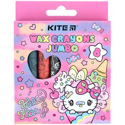Крейда воскова, 8 кол. Jumbo Hello Kitty HK24-076 Kite