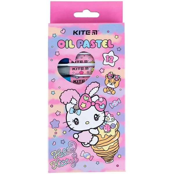 Пастель масляна, 12 кольорів Hello Kitty HK24-071 Kite