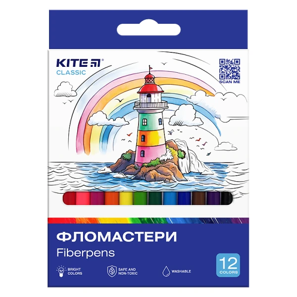 Фломастери, набiр 12 шт. Kite Classic K-447