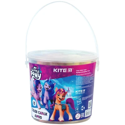 Крейда кольорова Jumbo, 15 шт. у відерці My Little Pony LP24-074 Kite