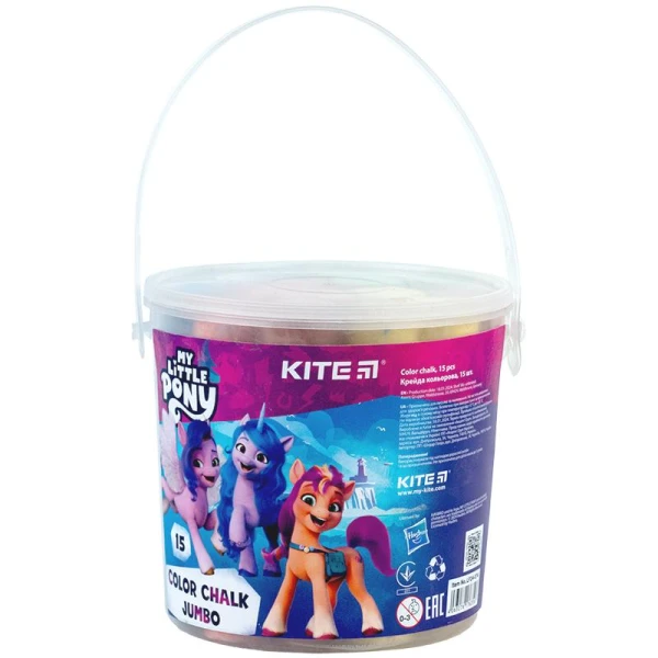 Крейда кольорова Jumbo, 15 шт. у відерці My Little Pony LP24-074 Kite