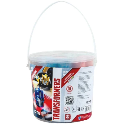 Крейда кольорова Jumbo, 15шт. у відерці Transformers TF24-074 Kite