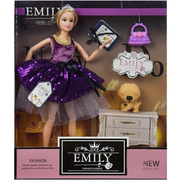 Іграшка лялька "Emily" арт. QJ081/QJ081D 2 види, 3 аксес, у кор.33*28*6см