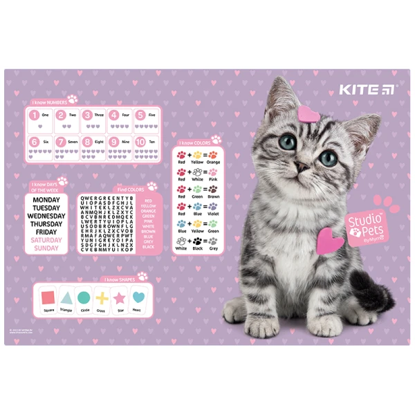 Підкладка настільна, 42,5*29см. PP Studio Pets SP22-207 Kite