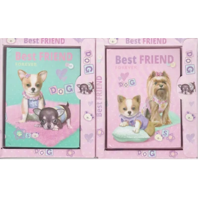 Блокнот А6 лінія, з глітером у тонкій коробці, серія Best friend 4023 Kidis