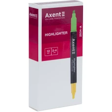 Маркер Highlighter Dual 2534-A, 2-4 мм клиноп. зелений+жовтий Axent