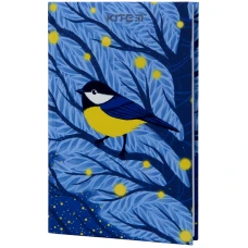 Книга записна А6, 80арк, кліт., тверда обкл, Синиця K22-199-3 Kite