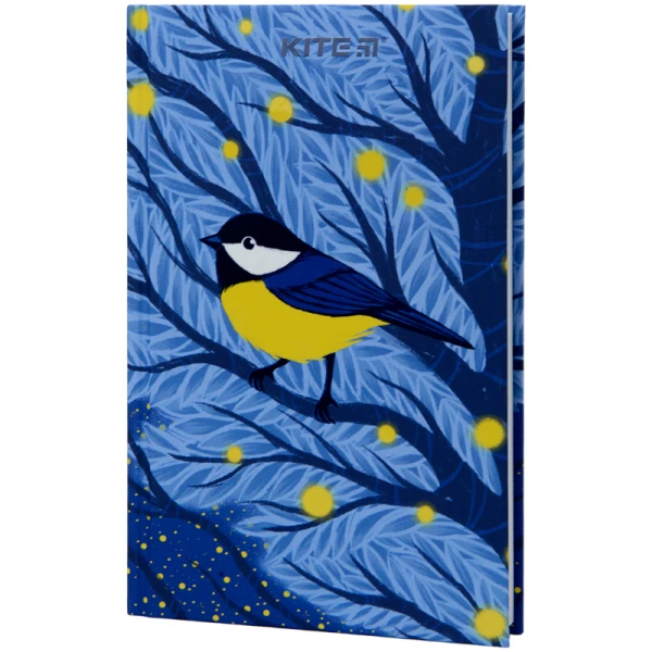 Книга записна А6, 80арк, кліт., тверда обкл, Синиця K22-199-3 Kite