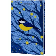 Книга записна А6, 80арк, кліт., тверда обкл, Синиця K22-199-3 Kite