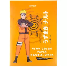 Папір кольоровий неон. (10арк/5кол)  А4 Naruto NR23-252 Kite