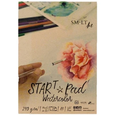  Склейка для акварелі STAR T А4, 240г/м2, 20л, натуральний білий, Smiltainis