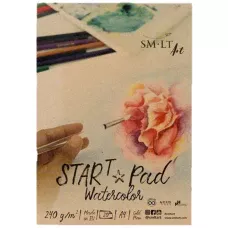  Склейка для акварелі STAR T А4, 240г/м2, 20л, натуральний білий, Smiltainis