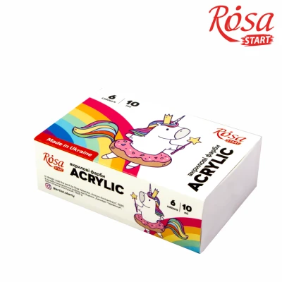 Набір акрилових фарб Unicorn 6x10мл, ROSA Start