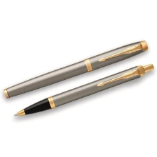 Набір ручок Parker IM Brushed Metal GT RB+BP (ролер + кулькова), позол.22 292b19