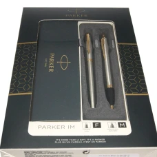 Набір ручок Parker IM Brushed Metal GT RB+BP (ролер + кулькова), позол.22 292b19