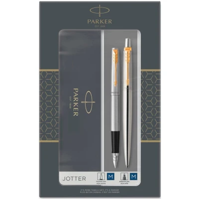 Набір Parker JOTTER Stainless Steel GT FP+BP (перова + кулькова), з позол.16 092b19