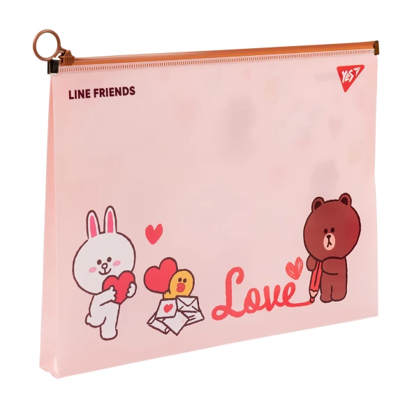 Папка-конверт на блискавцi A4 "Line Friends. Brown" 492090 YES