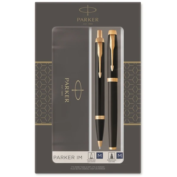 Набір ручок Parker IM Black GT FP+BP (перова + кулькова) позол. 22 092b19