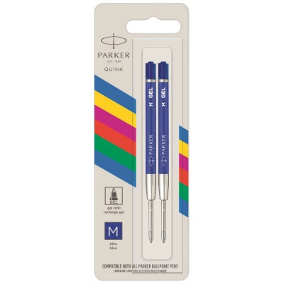 Стрижні Parker GEL гелев. синій М блістер 2шт 10 362BLU2