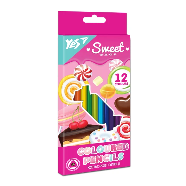 Олівці кольорові тригранні, 12 шт. "Sweet Cream", 290663 YES